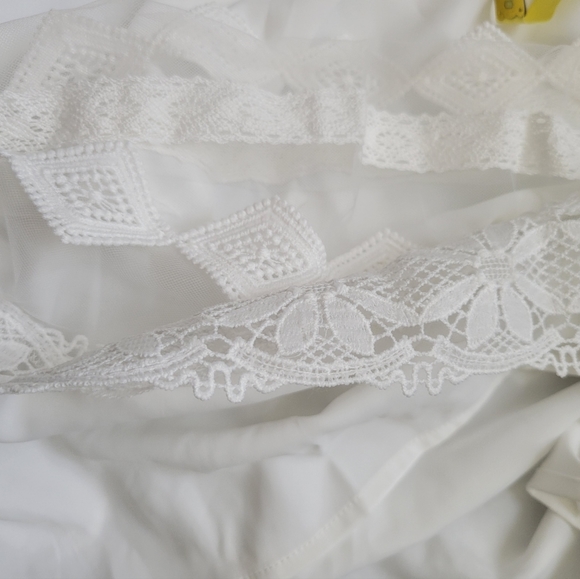 NWT White Oversized Peasant Lace Flowy Boho Cottage Core Dress Size Medium Large - Picture 9 of 11